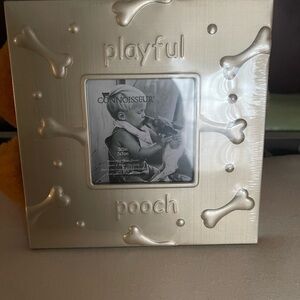 Playful Pooch Burnished Gold Tone Photo Frame by Connoisseur